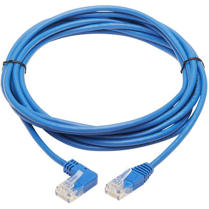 Tripp Lite Cat6 Ethernet Cable Left Angled UTP Slim Molded M/M Blue 10ft