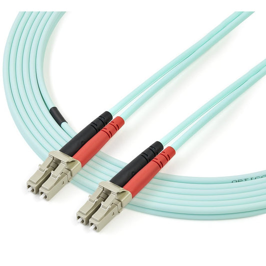 StarTech.com Aqua OM4 Duplex Multimode Fiber - 3m/ 9 ft - 100 Gb - 50/125 - OM4 Fiber - LC to LC Fiber Patch Cable