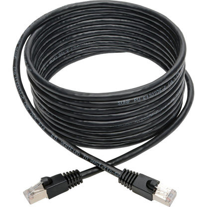 Tripp Lite Cat6a Snagless Shielded STP Patch Cable 10G, PoE, Black M/M 14ft
