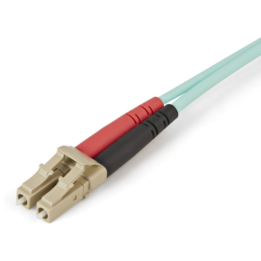 StarTech.com Aqua OM4 Duplex Multimode Fiber - 1m / 3 ft - 100 Gb - 50/125 - OM4 Fiber - LC to LC Fiber Patch Cable