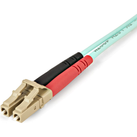 StarTech.com Aqua OM4 Duplex Multimode Fiber - 1m / 3 ft - 100 Gb - 50/125 - OM4 Fiber - LC to LC Fiber Patch Cable