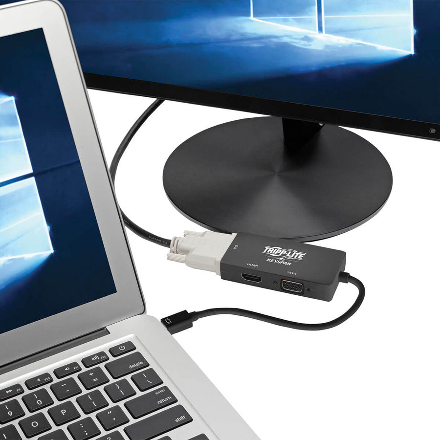 Tripp Lite Mini DisplayPort 1.2 to VGA/DVI/HDMI Adapter Converter 4K Black mDP to VGA / DVI / HDMI 6in