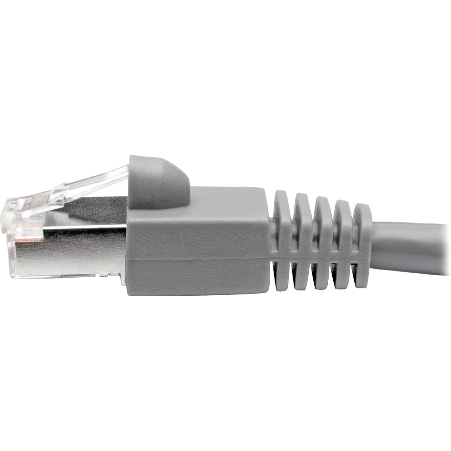 Tripp Lite Cat6a Snagless Shielded STP Network Patch Cable 10G Certified, PoE, Gray RJ45 M/M 1ft 1'
