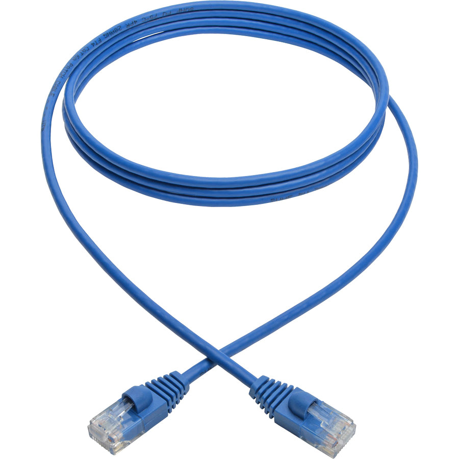 Tripp Lite Cat6a 10G Snagless Molded Slim UTP Patch Cable M/M Blue 6ft 6'