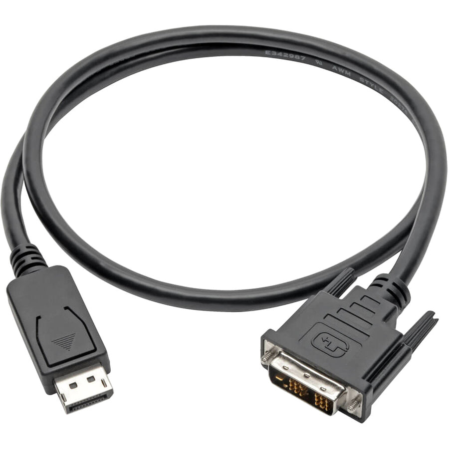 Tripp Lite DisplayPort to DVI-D Adapter Cable DP w/ Latches M/M 1080p 3ft 3'