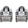 Tripp Lite Cat6a Snagless Shielded STP Network Patch Cable 10G Certified, PoE, Gray RJ45 M/M 3ft 3'