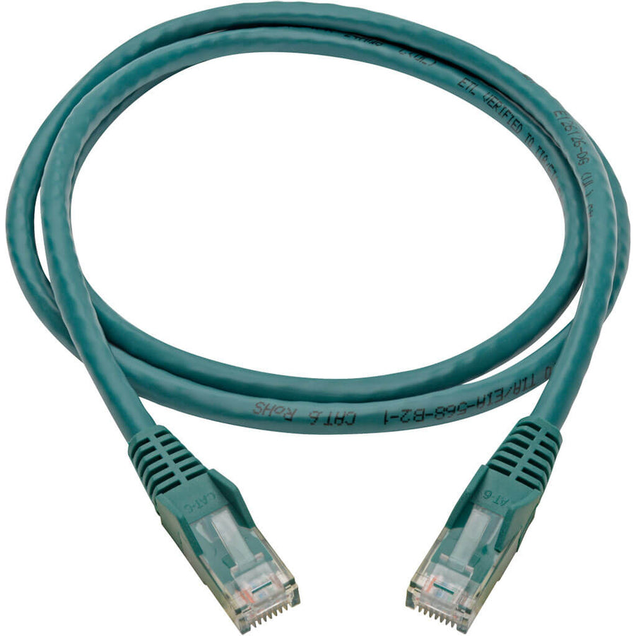Tripp Lite Cat6 GbE Snagless Molded Patch Cable UTP Green RJ45 M/M 4ft 4'