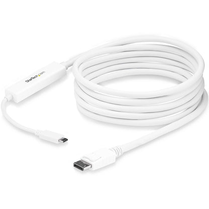 StarTech.com 9.8ft/3m USB C to DisplayPort 1.2 Cable 4K 60Hz - USB Type-C to DP Video Adapter Monitor Cable HBR2 - TB3 Compatible - White