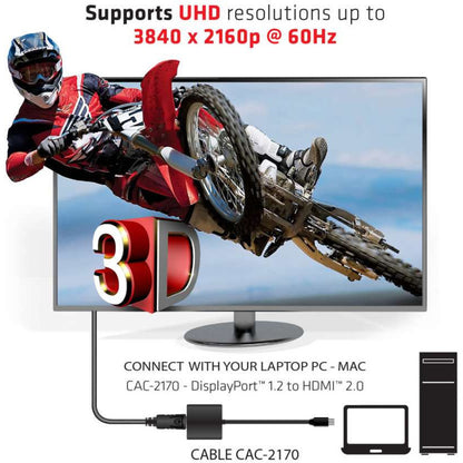 Club 3D Mini DisplayPort&trade; 1.2 to HDMI&trade; 2.0 UHD Active Adapter