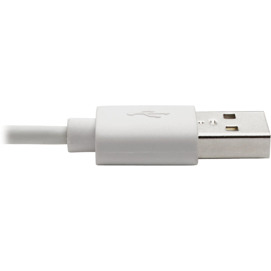 Tripp Lite Lightning to USB Sync Charge Cable Right-Angle for iPhones iPads Apple White 3ft 3'