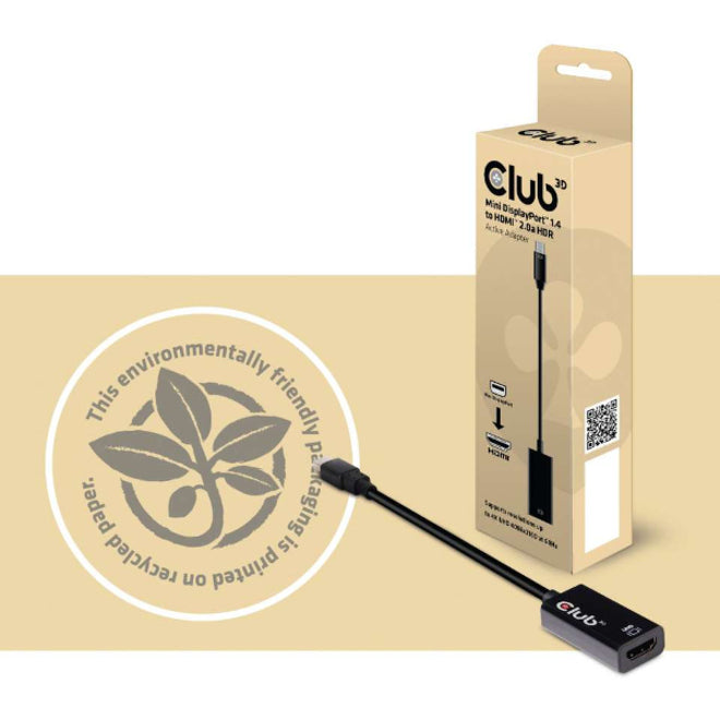 Club 3D Mini DisplayPort 1.4 to HDMI 2.0a HDR