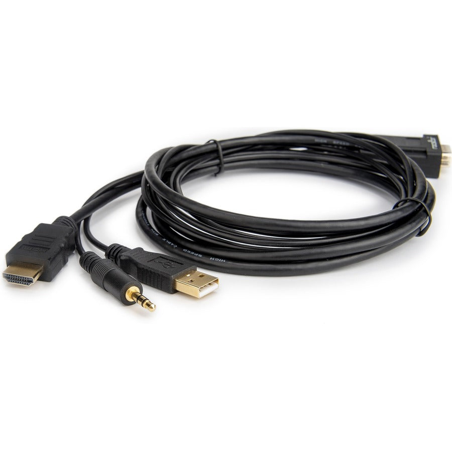 Rocstor Premium 6ft VGA to HDMI Converter Cable with Power and Audio Support M/M