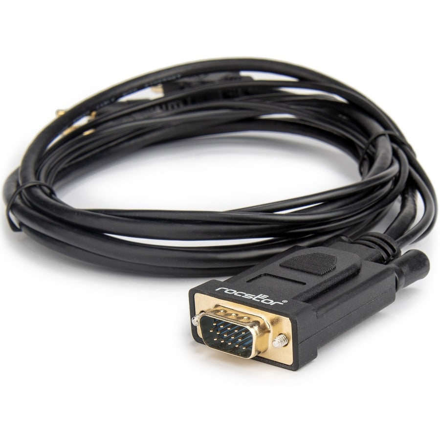 Rocstor Premium 6ft VGA to HDMI Converter Cable with Power and Audio Support M/M