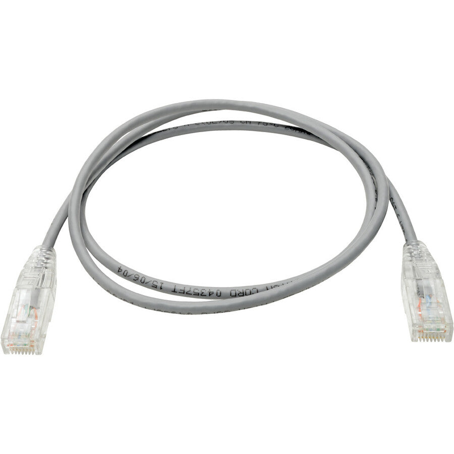 Tripp Lite Cat6 UTP Patch Cable (RJ45) - M/M, Gigabit, Snagless, Molded, Slim, Gray, 3 ft.