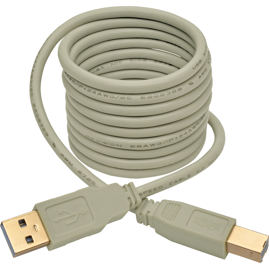Tripp Lite 6ft USB 2.0 Hi-Speed A/B Cable M/M 28/24 AWG 480 Mbps Beige 6'