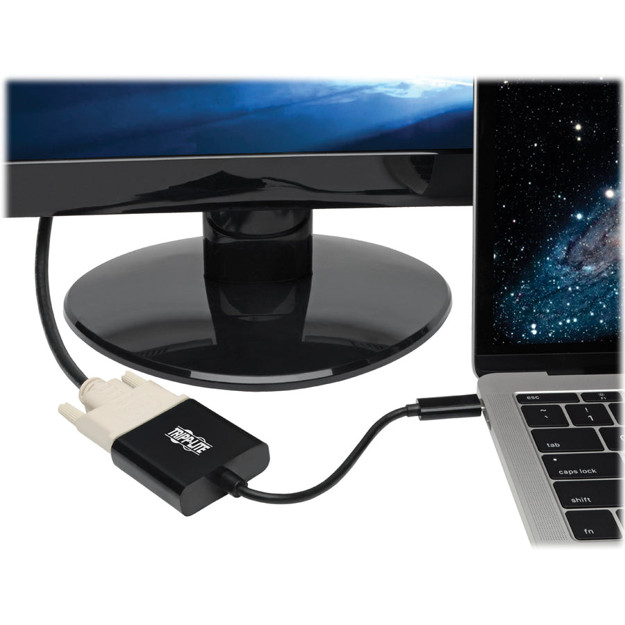 Tripp Lite USB C to DVI Adapter Converter, USB 3.1, Thunderbolt 3, 1080p - M/F, Black, USB Type C, USB-C, USB Type-C