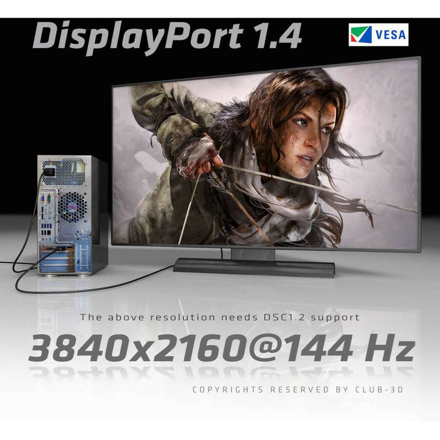 Club 3D DisplayPort 1.4 HBR3 Cable 8K60Hz Male / Male 1m/3.28ft