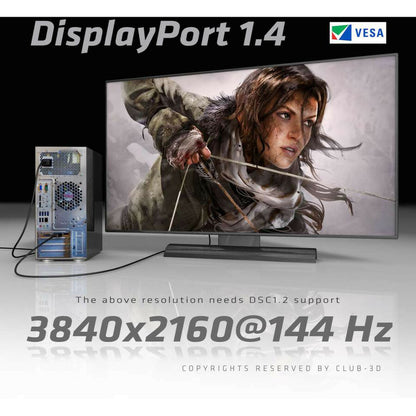 Club 3D DisplayPort 1.4 HBR3 Cable 8K60Hz Male / Male 1m/3.28ft