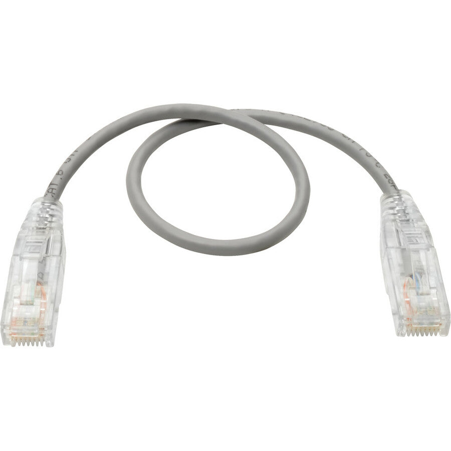 Tripp Lite Cat6 UTP Patch Cable (RJ45) - M/M, Gigabit, Snagless, Molded, Slim, Gray, 1 ft.