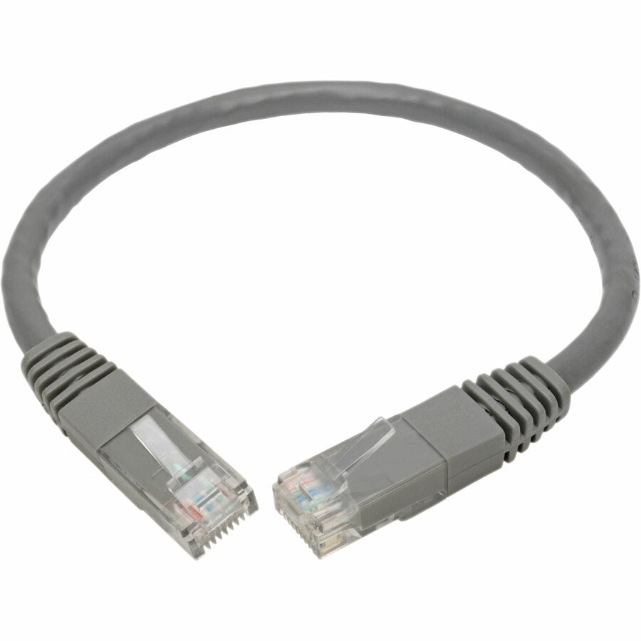 Tripp Lite Cat6 Cat5e Gigabit Molded Patch Cable RJ45 M/M 550MHz Gray 1ft 1'