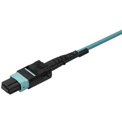 StarTech.com 3m 10 ft MPO / MTP to LC Breakout Cable - Plenum Rated Fiber Optic Cable - OM3 Multimode, 40Gb - Push/Pull-Tab - Aqua Fiber Patch Cable