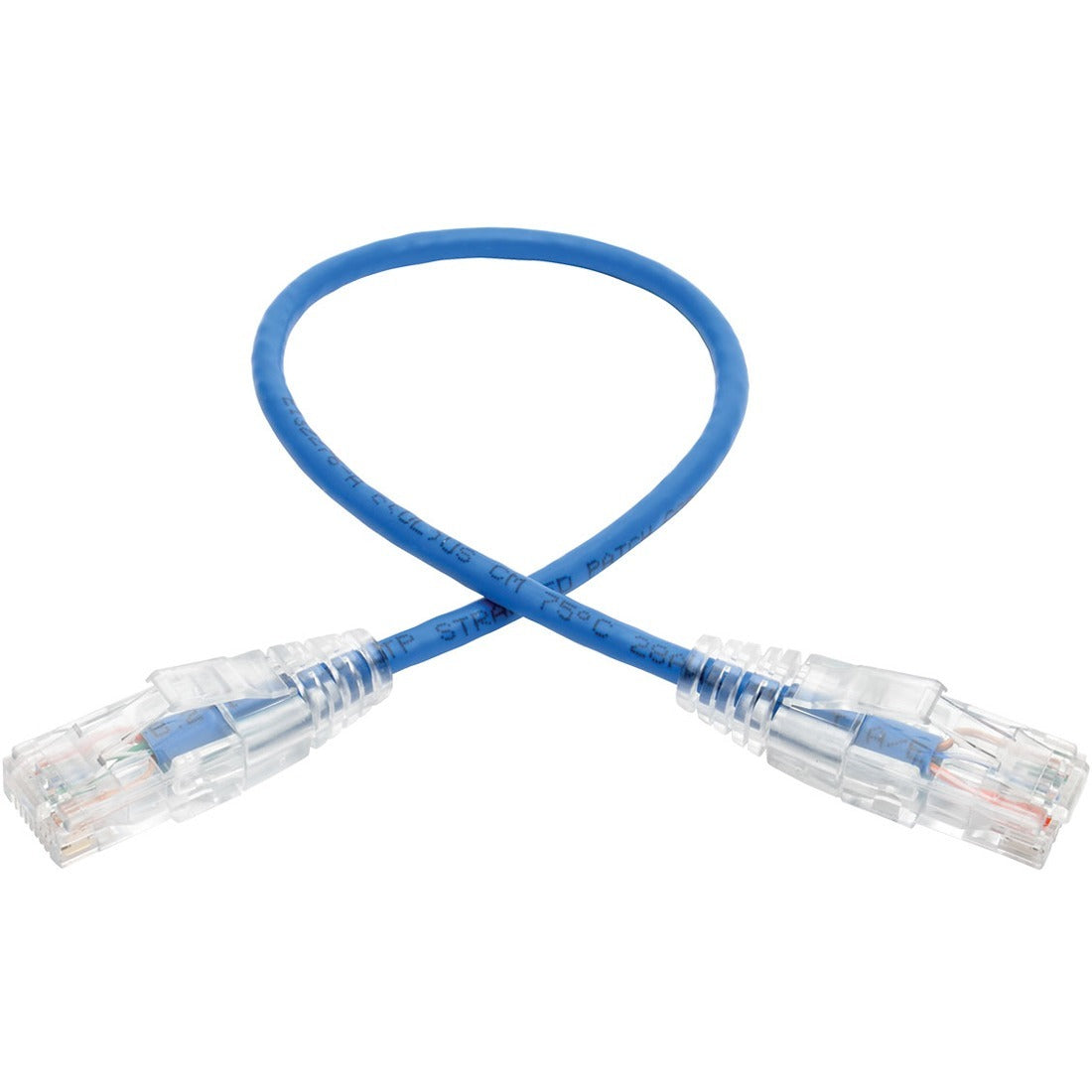 Tripp Lite 1ft Cat6 Gigabit Snagless Molded Slim UTP Patch Cable RJ45 M/M Blue 1'