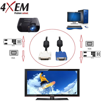 4XEM DVI to VGA Video Cable Adapter - 15 feet