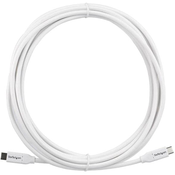 StarTech.com 4m 13 ft USB C to USB C Cable w/ 5A PD - M/M - White - USB 2.0 - USB-IF Certified - USB Type C Cable - USB C Charging Cable - USB C PD Cable