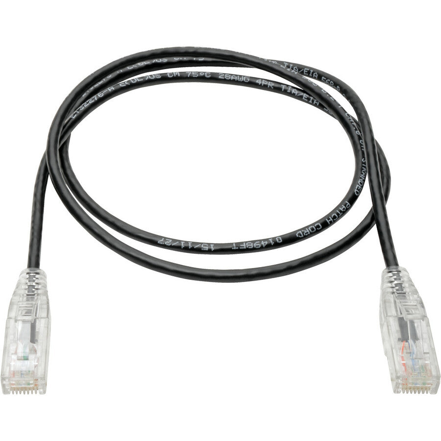 Tripp Lite Cat6 UTP Patch Cable (RJ45) - M/M, Gigabit, Snagless, Molded, Slim, Black, 2 ft