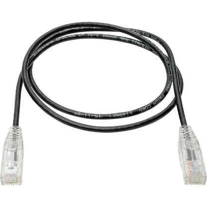 Tripp Lite Cat6 UTP Patch Cable (RJ45) - M/M, Gigabit, Snagless, Molded, Slim, Black, 2 ft