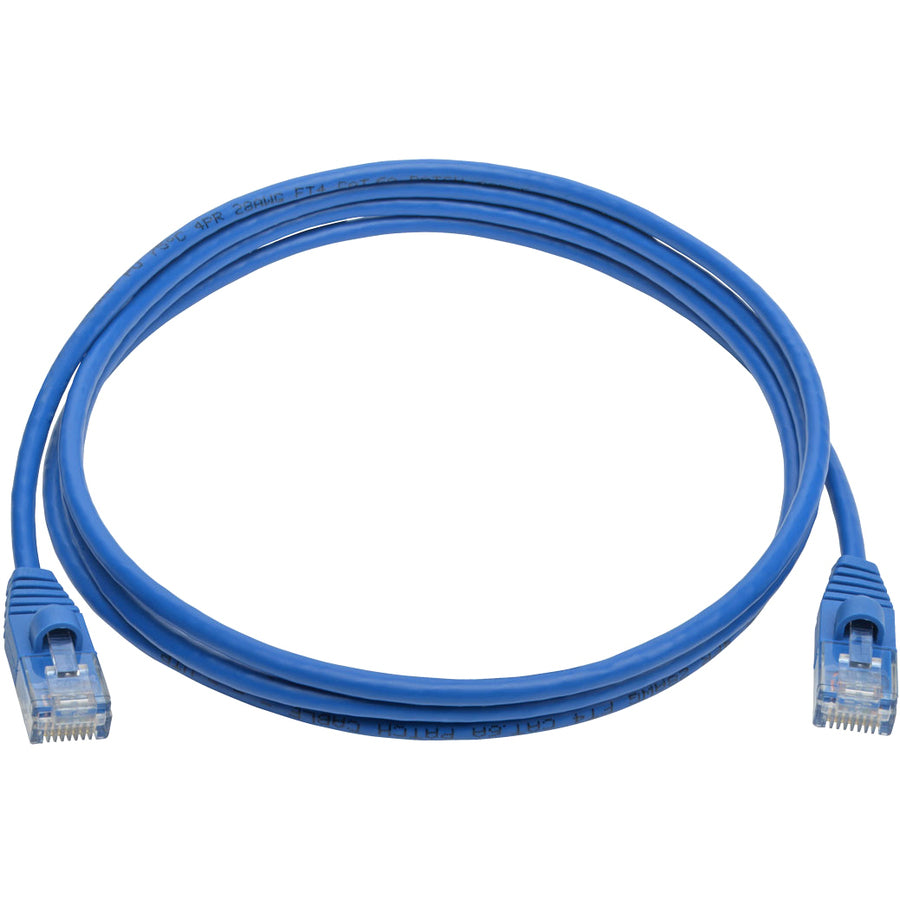 Tripp Lite Cat6a 10G Snagless Molded Slim UTP Patch Cable M/M Blue 5ft 5'