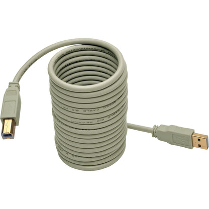 Tripp Lite 10ft USB 2.0 Hi-Speed A/B Cable M/M 28/24 AWG 480 Mbps Beige 10'