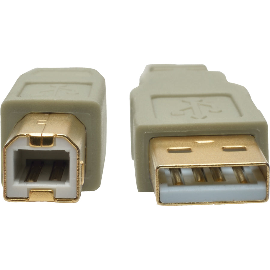 Tripp Lite 10ft USB 2.0 Hi-Speed A/B Cable M/M 28/24 AWG 480 Mbps Beige 10'