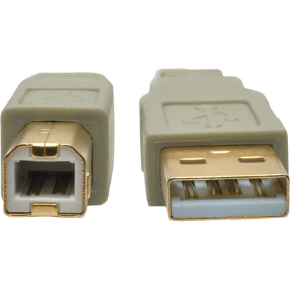 Tripp Lite 10ft USB 2.0 Hi-Speed A/B Cable M/M 28/24 AWG 480 Mbps Beige 10'