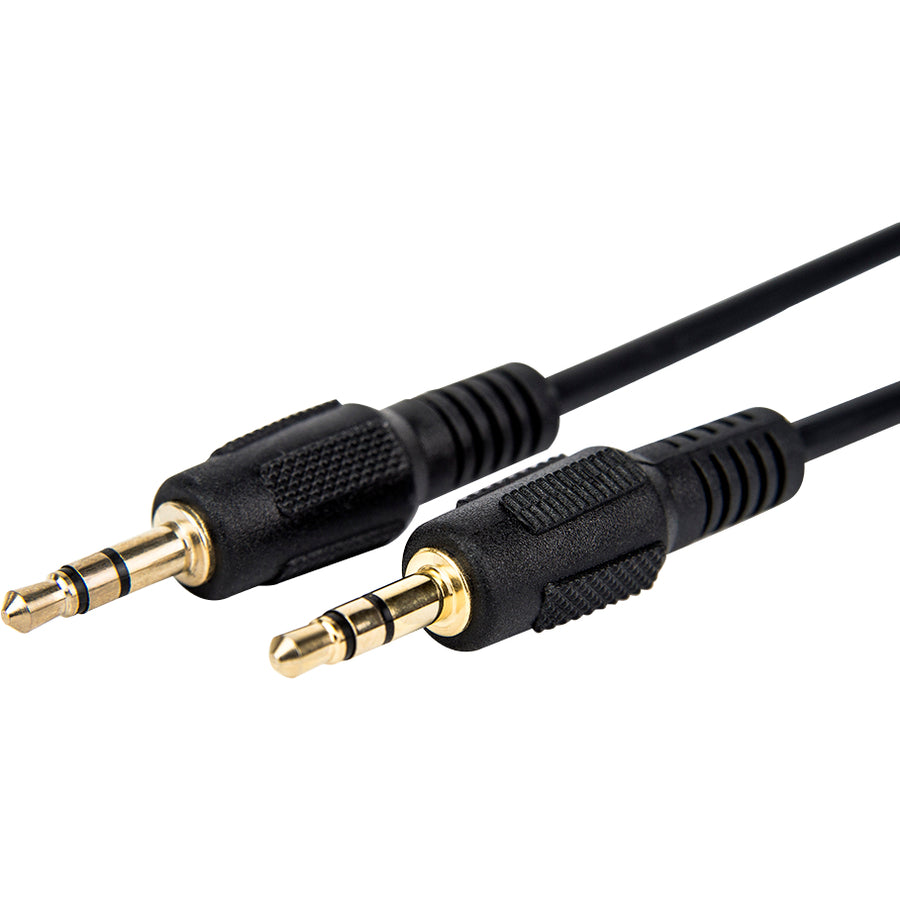 Rocstor Premium Slim 3.5mm Stereo Audio Cable 1 ft - M/M - Mini-phone Male Stereo Audio - Mini-phone Male Stereo Audio Male to Male- .3m - Black - For Smartphone, Mobile Phones, iPhone (with Headphone Jack), iPod AND MP3 PLAYER