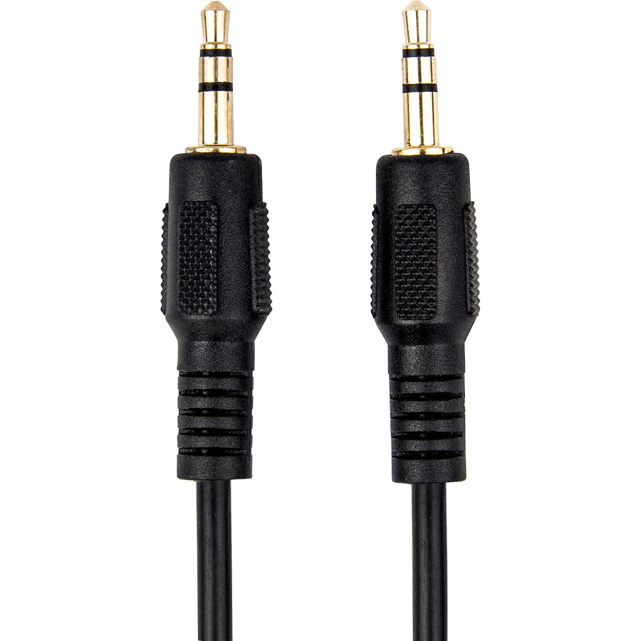 Rocstor Premium Slim 3.5mm Stereo Audio Cable 1 ft - M/M - Mini-phone Male Stereo Audio - Mini-phone Male Stereo Audio Male to Male- .3m - Black - For Smartphone, Mobile Phones, iPhone (with Headphone Jack), iPod AND MP3 PLAYER