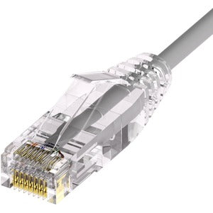 Unirise Clearfit Slim&trade; Cat6A 28AWG Patch Cable, Snagless, Gray, 8ft