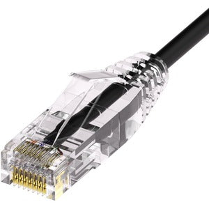 Unirise Clearfit Slim&trade; Cat6A 28AWG Patch Cable, Snagless, Black, 4ft