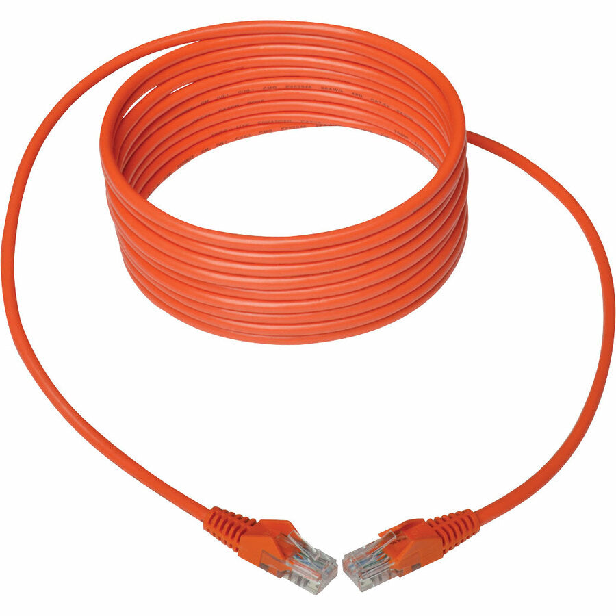 Tripp Lite Cat5e 350 MHz Snagless Molded UTP Patch Cable (RJ45 M/M), Orange, 15 ft.
