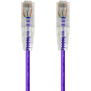 Monoprice SlimRun Cat6 28AWG UTP Ethernet Network Cable, 1ft Purple