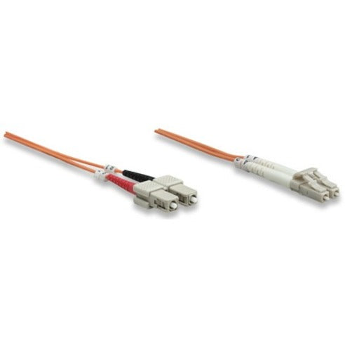 Intellinet Network Solutions Fiber Optic Patch Cable, LC/SC, OM1, 62.5/125, Multimode, Duplex, Orange, 14 ft (5 m)