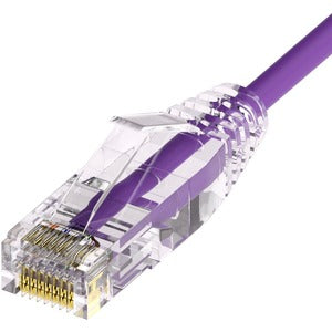 Unirise Clearfit Slim&trade; Cat6A 28AWG Patch Cable, Snagless, Purple, 3ft