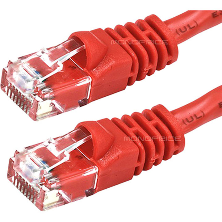 Monoprice Cat6 24AWG UTP Ethernet Network Patch Cable, 7ft Red