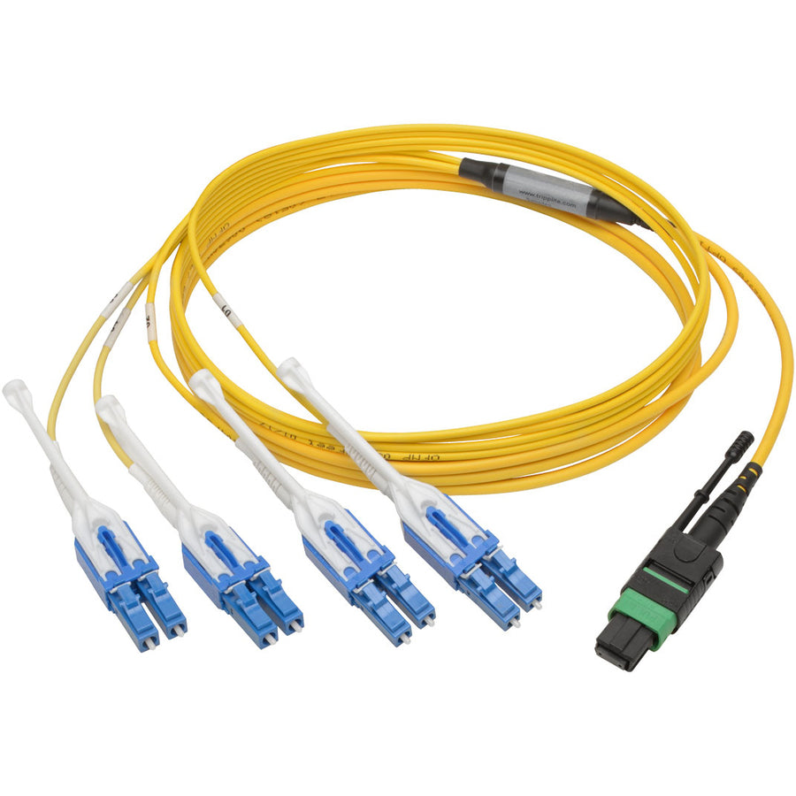 Tripp Lite MTP/MPO (APC) to 8xLC SMF Fiber Breakout Cable QSFP+ 40/100Gb 2M