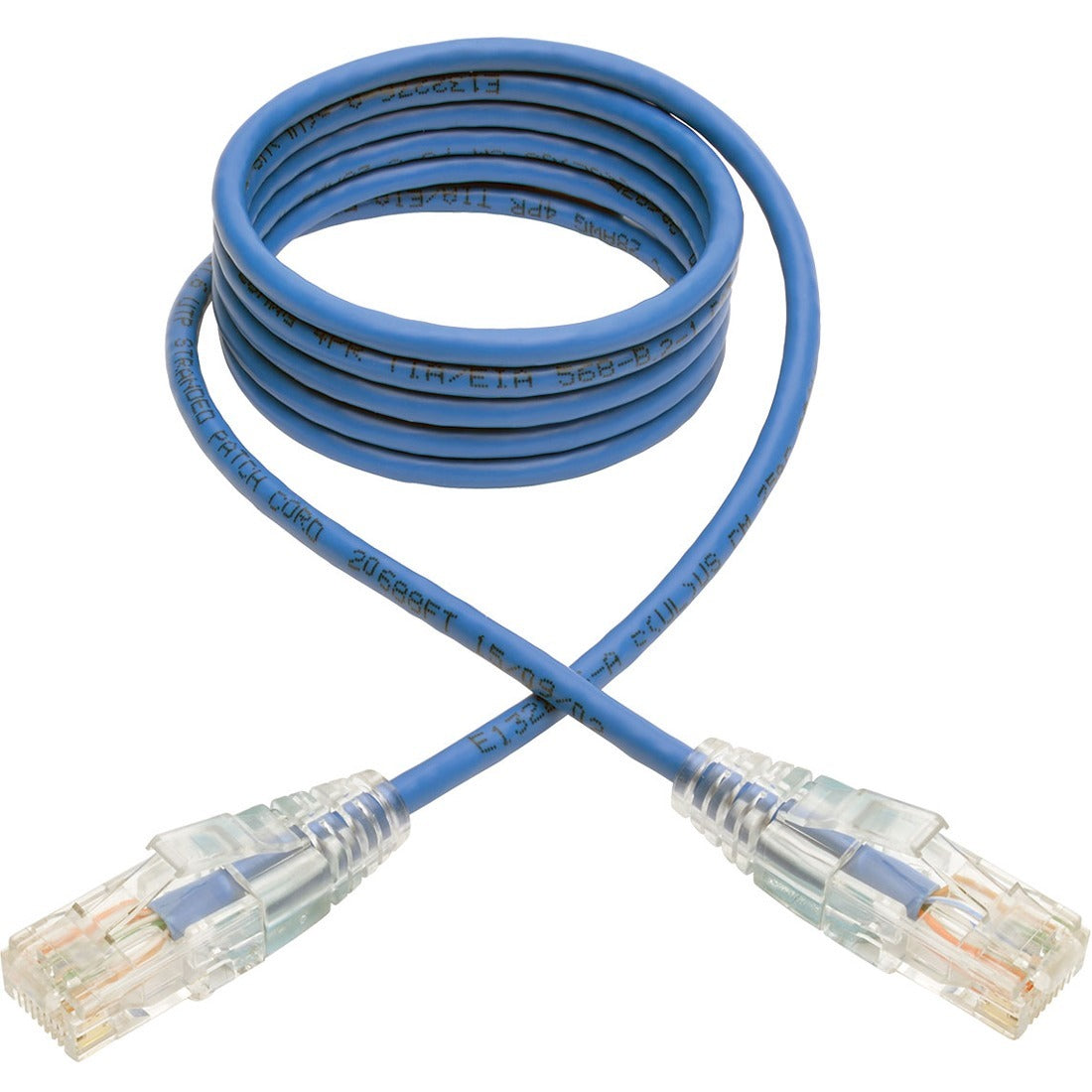 Tripp Lite 4ft Cat6 Gigabit Snagless Molded Slim UTP Patch Cable RJ45 M/M Blue 4'