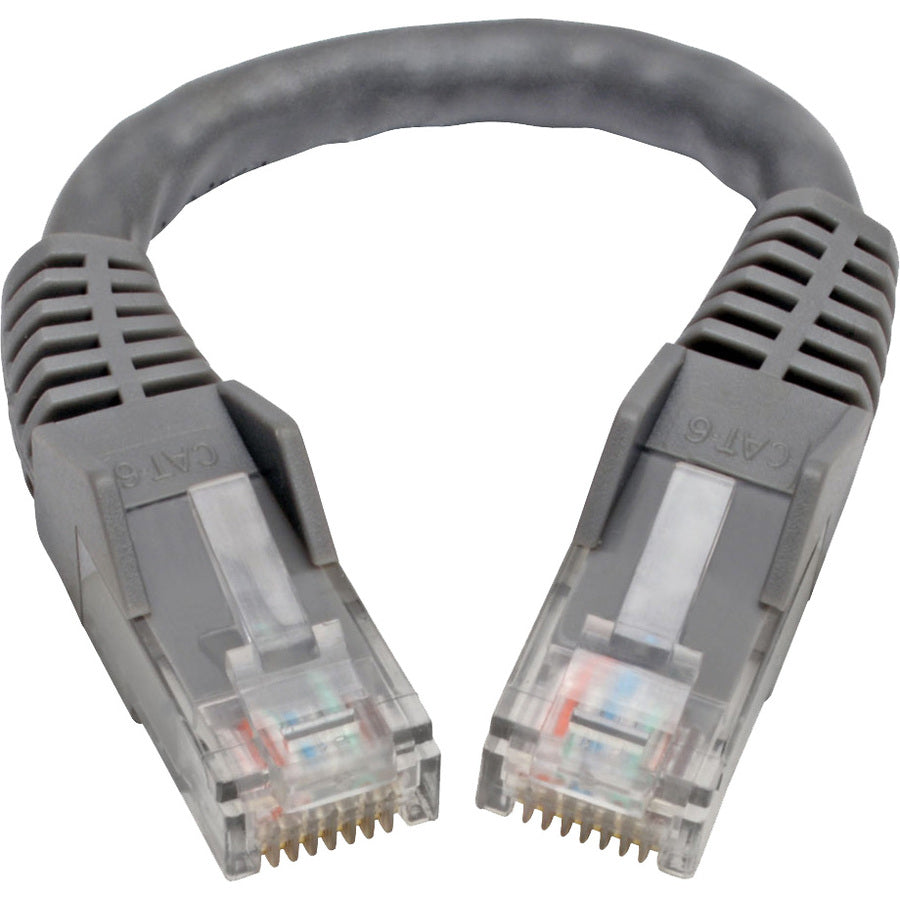 Tripp Lite Cat6 GbE Snagless Molded Patch Cable UTP Gray RJ45 M/M 6in 6"