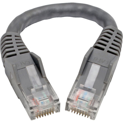 Tripp Lite Cat6 GbE Snagless Molded Patch Cable UTP Gray RJ45 M/M 6in 6"