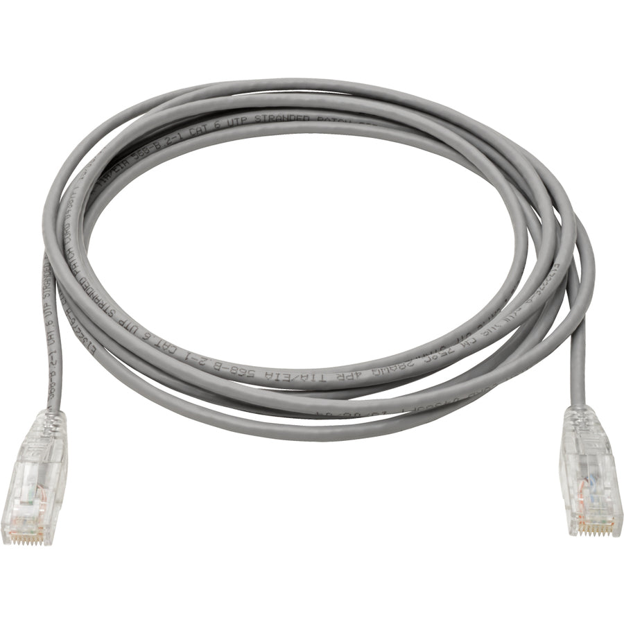 Tripp Lite Cat6 UTP Patch Cable (RJ45) - M/M, Gigabit, Snagless, Molded, Slim, Gray, 15 ft.