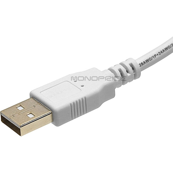 Monoprice 6ft USB 2.0 A Male to A Female Extension 28/24AWG Cable (Gold Plated) - WHITE