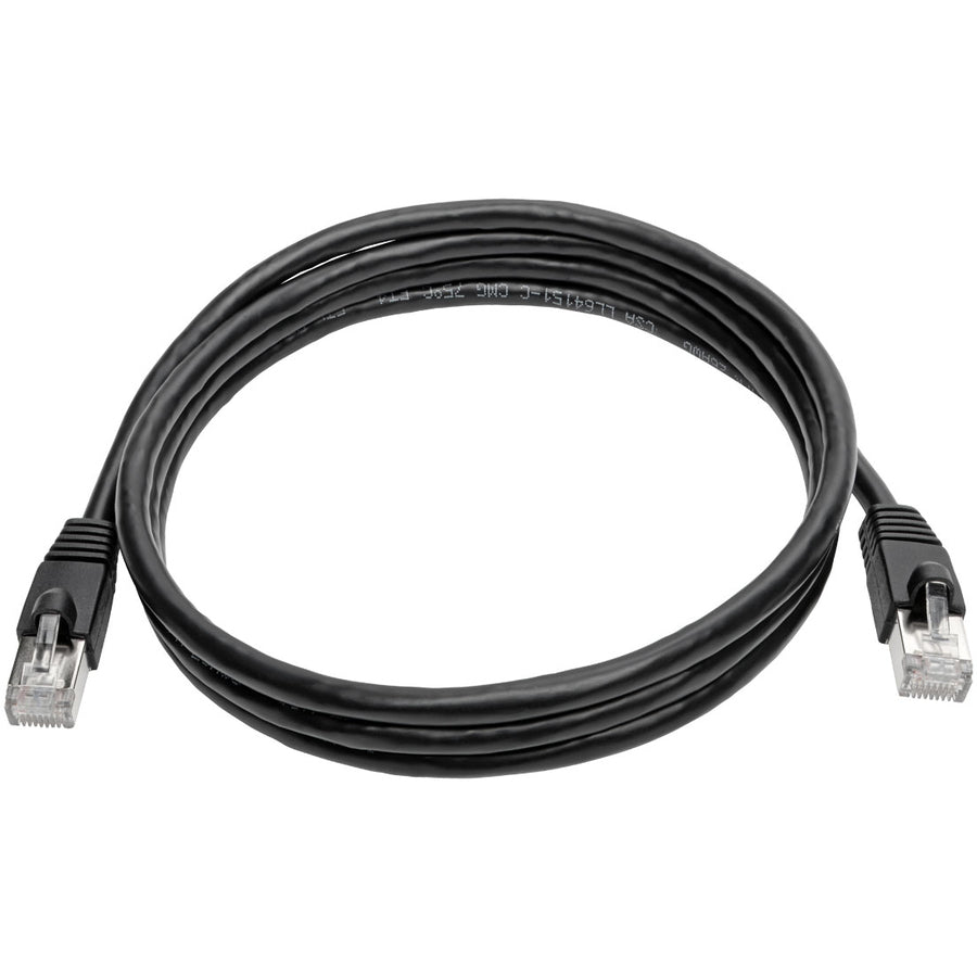 Tripp Lite Cat6a Snagless Shielded STP Patch Cable 10G, PoE, Black M/M 5ft